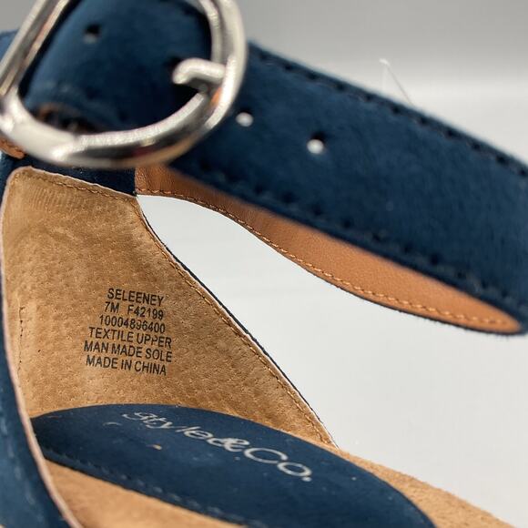 NEW Style & Co Women’s Seleeney Espadrille Wedge Sandals Navy Size 7M - Picture 5 of 11